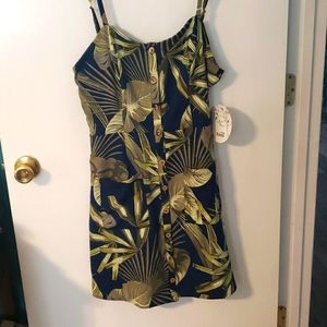 Palm leaf summer dress with pockets!